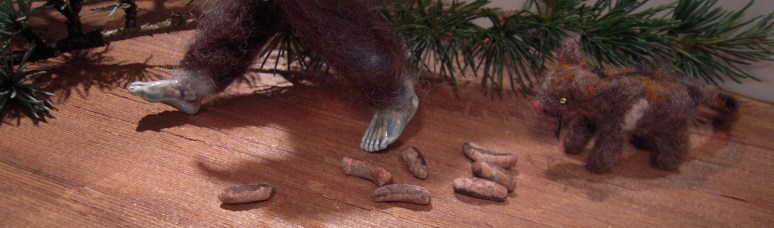 a trail of sausages.