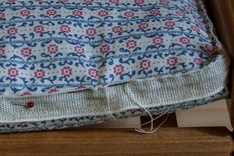 Running Stitches through tape and ticking