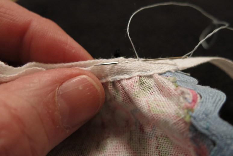 Stitching the top edge