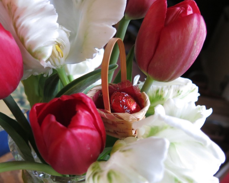 Eggs in the Tulips