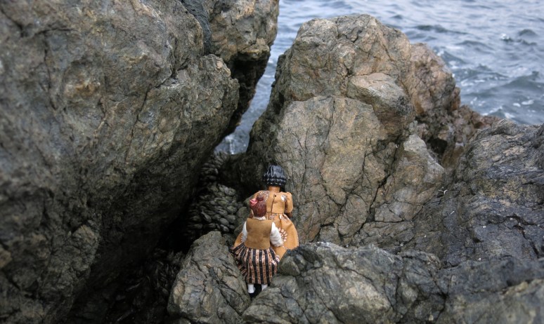 Peering Down a Rocky Crevice