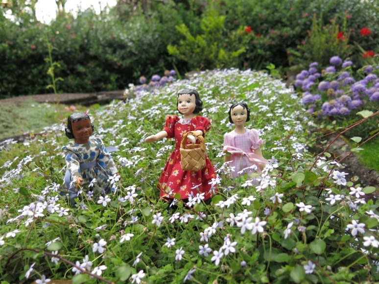 Three new girls in the garden