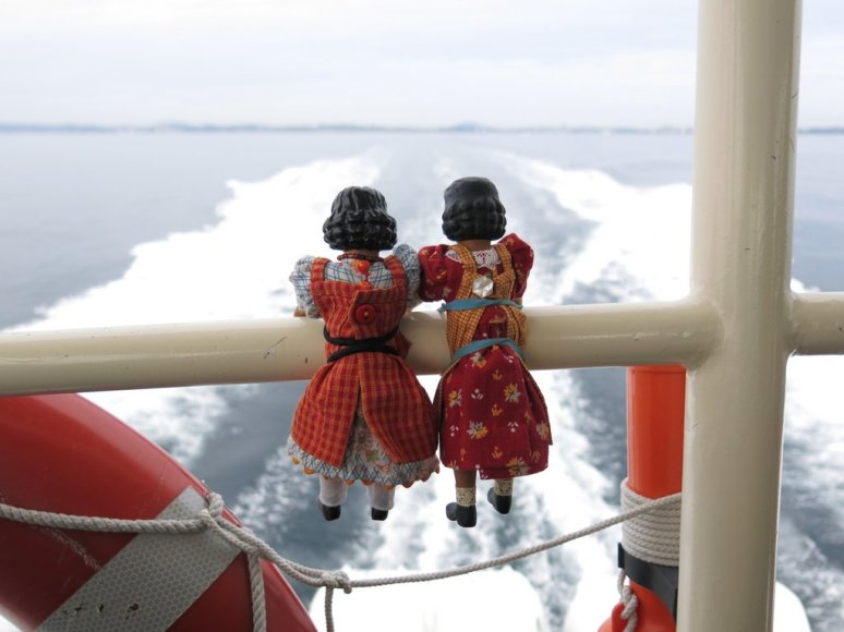 Girls attached to Railings