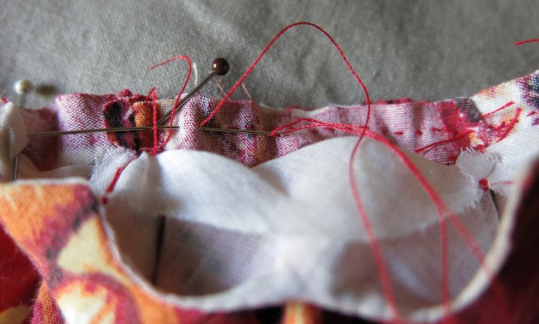 Sewing bodice to skirt