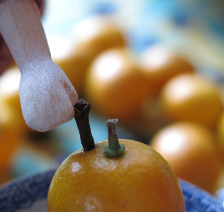 Pushing in the clove bud